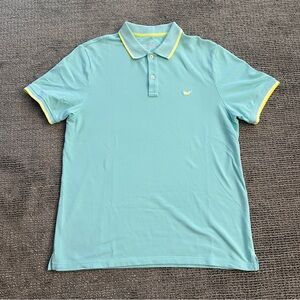 Vineyard Vines Aqua Edgartown Polo with Lime Green Trim